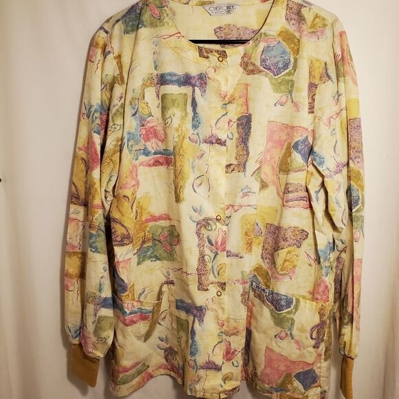 Cherokee snap up scrub smock size M - Picture 1 of 7